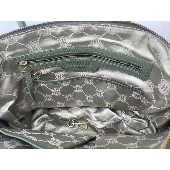 J. W. Hulme "SKYE" Glazed Pebble Grain Leather Satchel - Olive Green - Picture 16 of 16